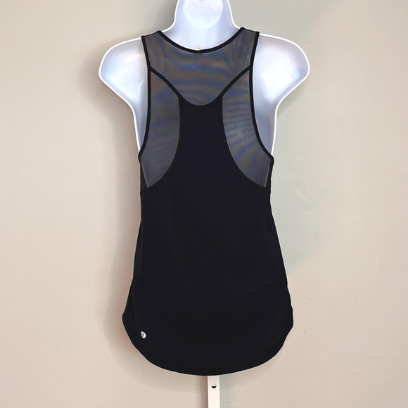 Lululemon Sculpt Tank II Top Size 2 Black Mesh Athleisure Activewear Gym Workout - Picture 6 of 11